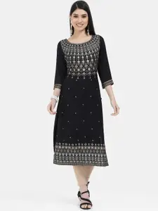 Marcia Women Black Floral Kurta
