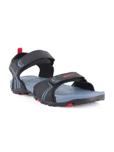 Sparx Men Black & Grey Solid Sports Sandal