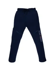 Status Quo Boys Navy Blue Solid Track Pants