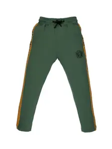 Status Quo Boys Green Printed Pure Cotton Track Pant