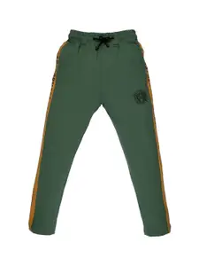 Status Quo Boys Green Printed Cotton Track Pants