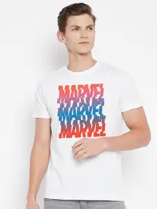 Kook N Keech Marvel Men White Printed Round Neck T-shirt