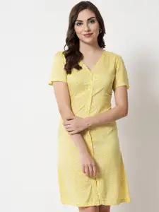 Trend Arrest Women Yellow Floral Sheath Dress