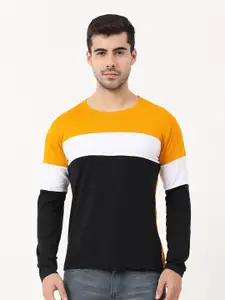 Fleximaa Men Black & Yellow T-shirt