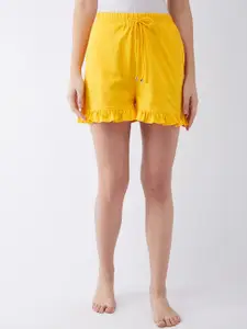 Miss Chase Women Yellow Loose Fit Shorts