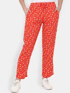 V-Mart Women Red Printed Lounge Pants