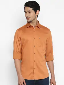Turtle Men Orange Slim Fit Pure Cotton Casual Shirt