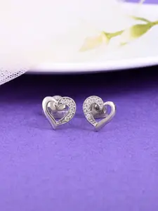 Studio Voylla Silver-Plated Contemporary Studs Earrings