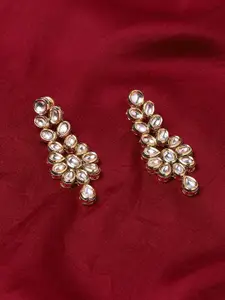 Voylla Women Gold-Toned & Silver-Toned Contemporary Drop Earrings