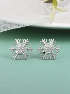 Studio Voylla 925 Sterling Silver White Contemporary Studs Earrings