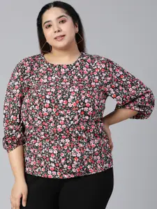 Oxolloxo Multicoloured Braid of Florals Plus size Women Casual Top