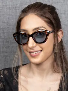 Ted Smith Women Demi Brown-Blue Cat-Eye Sunglasses With UV Protected Lens