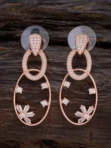 Kushal's Fashion Jewellery White Circular Studs Earrings