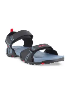 Sparx Men Black & Blue Solid Sports Sandal