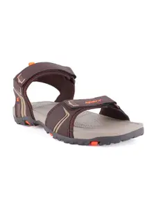 Sparx Men Brown & Orange Solid Floater Sandal