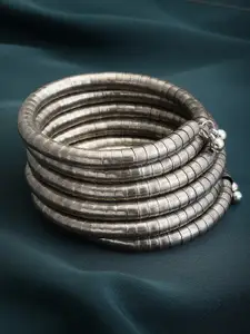 PANASH Silver-Plated Spring Coil Bangle