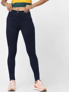 ONLY Women Blue Skinny Fit High-Rise Jeans