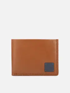Allen Solly Men Brown & Grey Leather Two Fold Wallet