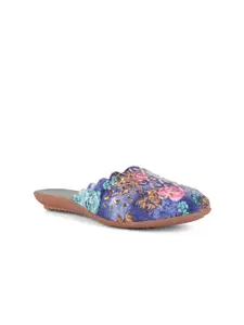 FABBMATE Women Multicoloured Printed Mules With Laser Cuts Flats