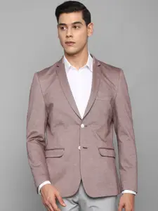 Louis Philippe Sport Men Self Design Cotton Slim-Fit Single-Breasted Formal Blazer