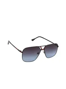 Scavin Scavin Men Grey Lens & Black Square Sunglasses with UV Protected Lens-S1219 BLK SMKBLU