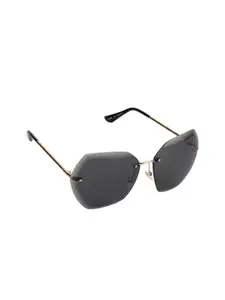 Scavin Women Grey Lens & Gold-Toned Square Sunglasses with UV Protected Lens-S628 GLDGRY