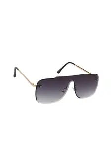 Scavin Men Grey & Gold-Toned Oversized Sunglasses with UV Protected Lens-S5556 GLD SMKGRD