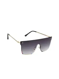 Scavin Men Grey & Gold-Toned Oversized Sunglasses with UV Protected Lens-S5555 GLD SMKGRD