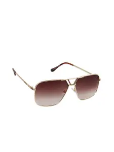 Scavin Scavin Men Brown Lens & Gold-Toned Sunglasses with UV Protected Lens-S1219 GLD BRN GRD