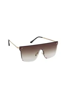 Scavin Scavin Men Brown & Gold-Toned Sunglasses with UV Protected Lens-S5555 GLD BRNGRD