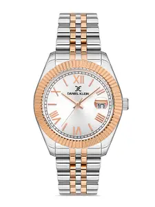 Daniel Klein Women Gold-Toned Dial & Silver Toned Stainless Steel Bracelet Style Straps Analogue Watch