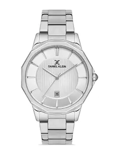 Daniel Klein Men Silver-Toned Dial & Silver Toned Stainless Steel Bracelet Style Straps Analogue Watch