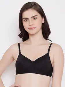 ALIZA Women Black Solid Non-Wired Lightly Padded Everyday Bra
