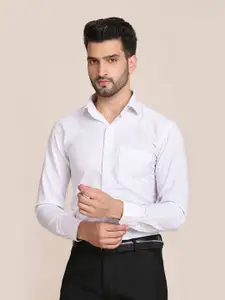 TAHVO Men White Comfort Slim Fit Formal Shirt