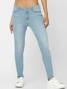 ONLY Women Blue Skinny Fit High-Rise Light Fade Jeans