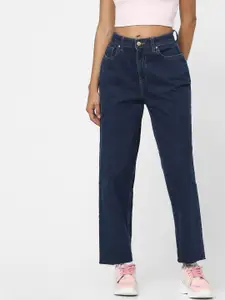 ONLY Women Blue Straight Fit High-Rise Jeans