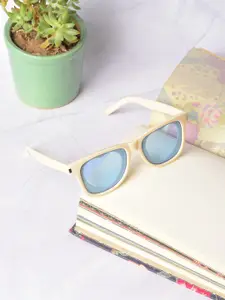 HAUTE SAUCE by  Campus Sutra HAUTE SAUCE by Campus Sutra Women Blue Lens & Cream Square Sunglasses SS22_HSSG1021