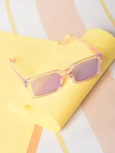 HAUTE SAUCE by  Campus Sutra HAUTE SAUCE by Campus Sutra Women Purple Lens & Transparent Rectangle Sunglass