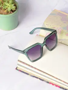 HAUTE SAUCE by  Campus Sutra HAUTE SAUCE by Campus Sutra Women Purple Lens & Green Wayfarer Sunglass SS22_HSSG1178