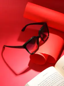 HAUTE SAUCE by  Campus Sutra HAUTE SAUCE by Campus Sutra Women Purple Lens & Black Butterfly Sunglasses with UV Protected Lens