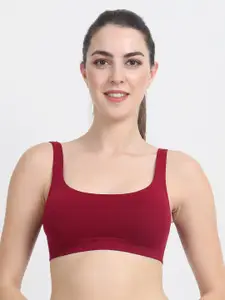 Beau Design Beau Design Maroon Non-Wired Non Padded Seamless Free-Size Sports Bra