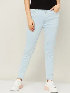 Ginger by Lifestyle Women Blue Solid Cotton Stretchable Jeans