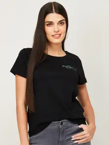 Fame Forever by Lifestyle Women Black Pure Cotton T-shirt