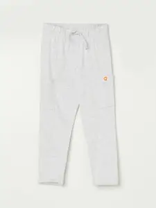 Juniors by Lifestyle Boys Grey Melange Solid Cotton Track Pants