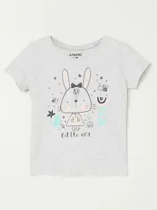 Juniors by Lifestyle Girls Grey Printed T-shirt