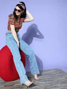 Berrylush Red Floral Vacay Attire