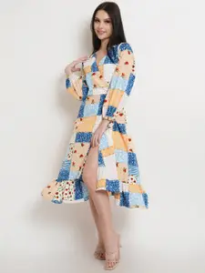 DODO & MOA Multicoloured Crepe Midi Dress