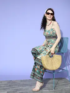 Berrylush Women Lovely Multi-Coloured Printed Top with  Palazzos