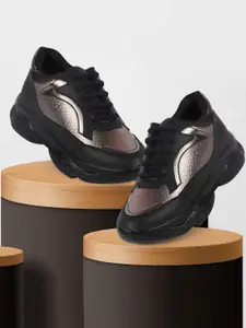 FAUSTO Women Black Running Non-Marking Shoes