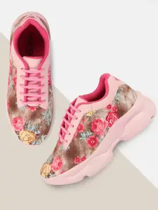 FAUSTO Women Pink Running Non-Marking Shoes